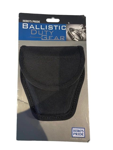Heros Pride Ballistic Single Handcuff Case Black Hidden Snap Closure Fits 2-1/4”