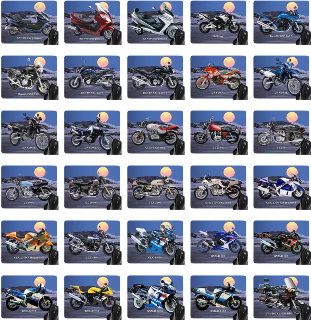 Mauspad mit Motorrad Motiv: Suzuki Modelle Mousepad Bike Biker Teil 1 von 2