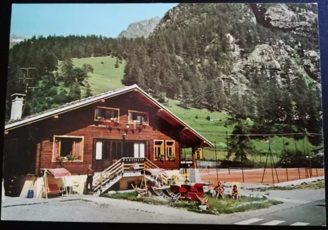 cartolina ITALIA VAL D' AOSTA GRESSONEY LA TRINITE BAR RISTORANTE Italy postcard