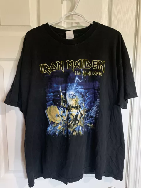 Vintage Iron Maiden T Shirt Mens Size XL 2008 Somewhere Back In Time Tour Shirt