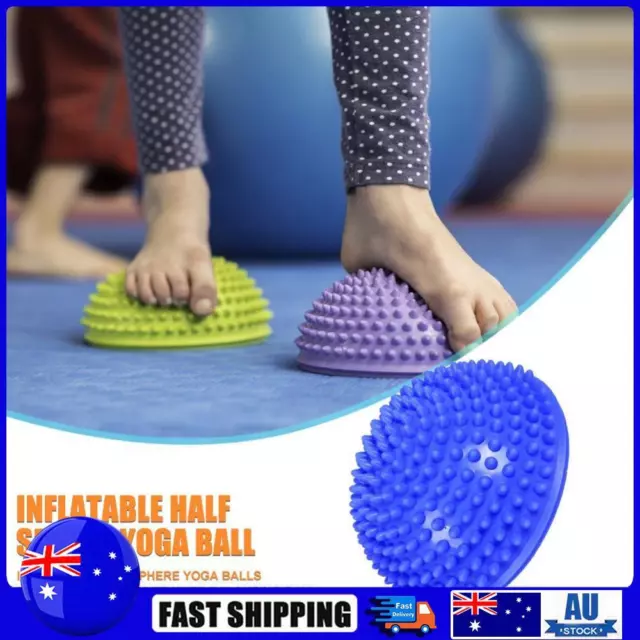 Inflatable Half Sphere Yoga Balls Massage Trainer Balancing Ball (Blue)