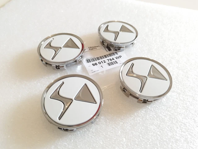 4x Centres de roues Citroën Noir et Chrome 60mm