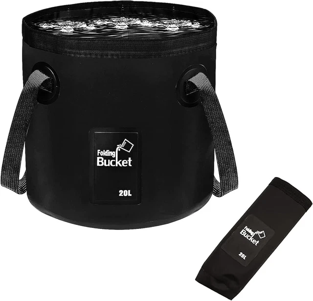 Secchio Pieghevole Da Campeggio 20L - Ciotola Lavaggio In Tessuto Resistente Per Outdoor - Foto 4