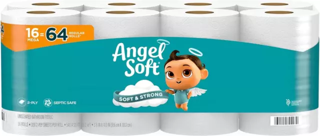 Angel Soft Toilet Paper, 16 Mega Rolls