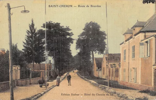 Cpa 91 Saint Cheron Route De Bourdan