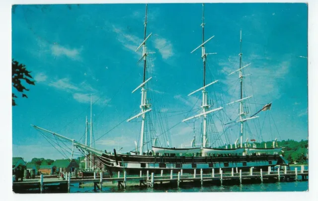 Vintage Postcard - Mystic Seaport CT "Charles W Morgan"  Wooden Whaleship