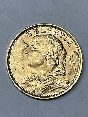 BU/UNC 1935LB Swiss GOLD 20 FRANC Switzerland Helvetia AGW .1867 troy oz