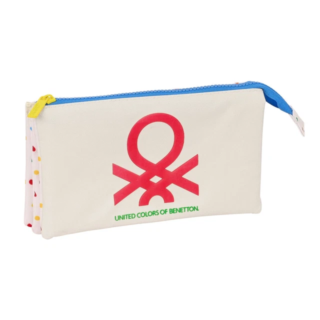 Dreifaches Mehrzweck-Etui Benetton Topitos Weiß [22 x 12 x 3 cm]