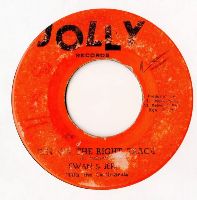 7" Ewan & Jerry - 1967 Get On The Right Track by Jolly \ 45 RPM \ Roots Reggae