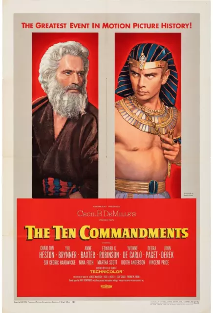 The Ten Commandments Movie Poster Print 17 X 12 Reproduction