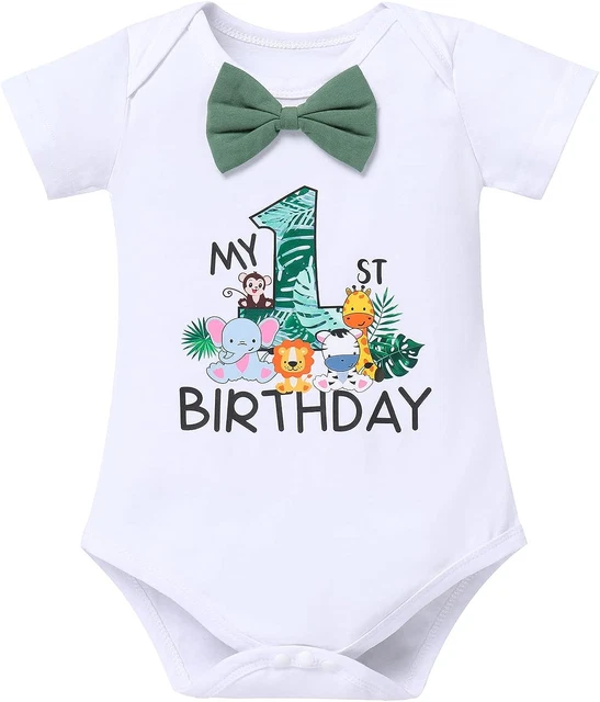 FYMNSI Baby Boy Jungle Safari Theme 1st / 2nd Birthday Cake Smash Outfit Cotton 2