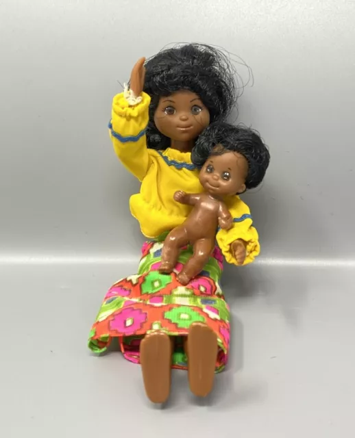 Vintage Mattel 1973 Black Sunshine Family Baby Doll & Mom African American