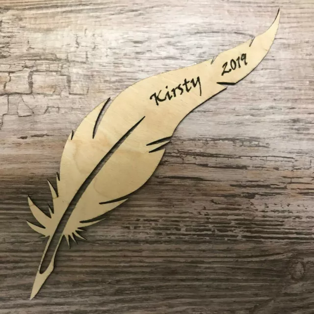 Personalised Feather bookmark 1.5mm thick Harry Potter teacher gift
