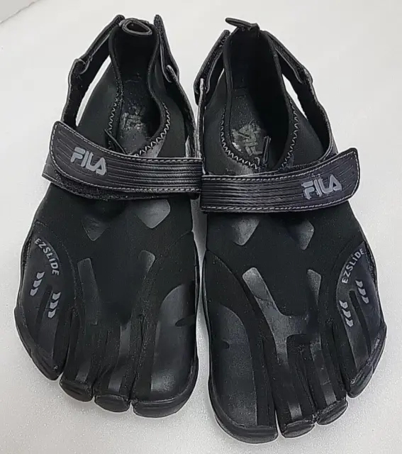 FILA Skele-Toes Men's 11 Black EZ Slide Water Barefoot Running Athletic Shoes