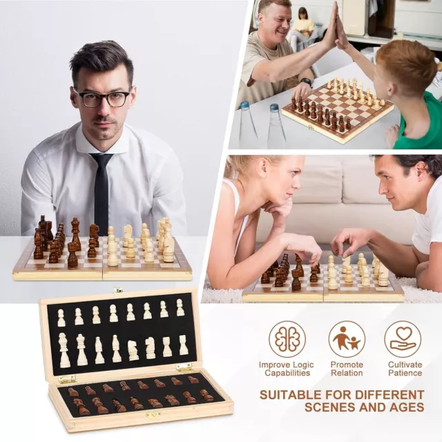 Large Folding Chessboard Wooden Magnetic International Chess Set Wood Board Game