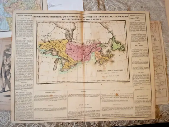 1821 British Possesions And Historical Map Of Upper & Lower Canada British