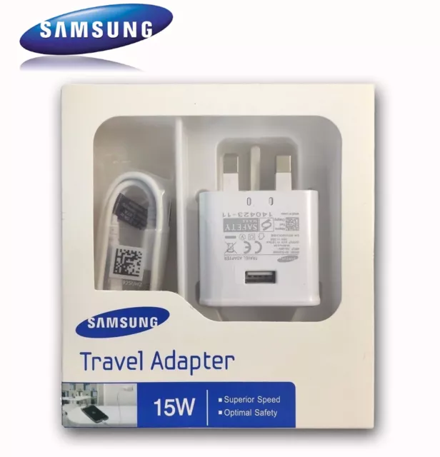 Genuine Fast Mains UK Charger & Micro USB Cable For Samsung Galaxy S5 S6 S7 Edge