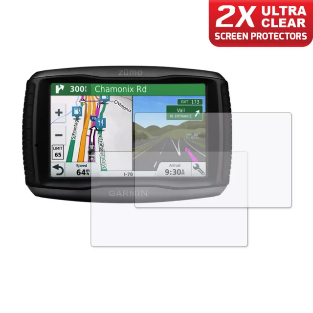 GARMIN ZUMO 590LM 595LM GPS Dashboard Screen Protector 2 x Ultra Clear