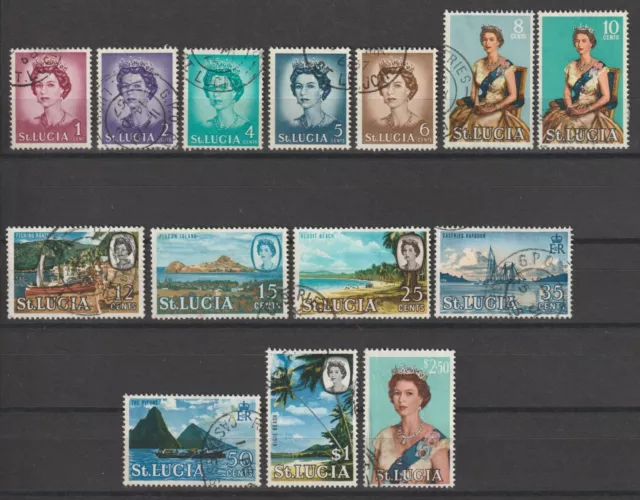 ST LUCIA 1964/9 SG 197/210 USED Cat £9.50