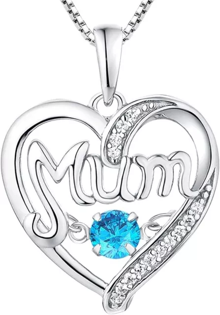 SALE Mums 925 Sterling Silver Necklace · Heart Shape Pendant Jewellery Chain UK 3