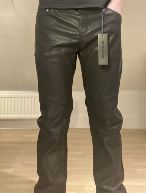Mens Faux Leather Trousers By Hyper Denim 34 Waist Pants Jeans – New With Tags