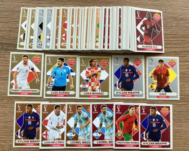 Copa Mundial Panini 2022 Qatar elige pegatina extra base borgoña bronce plata oro