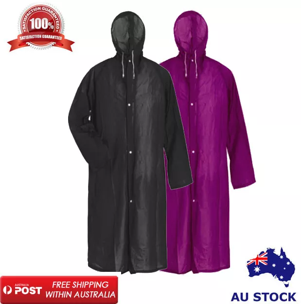 Raincoat Waterproof Rain Jacket Outdoor Womens Mens Hooded Long Coat Unisex