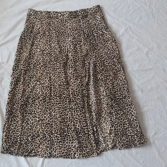 Motel Rocks Saika Midi Skirt In Rar Leopard Brown NWT Size Large