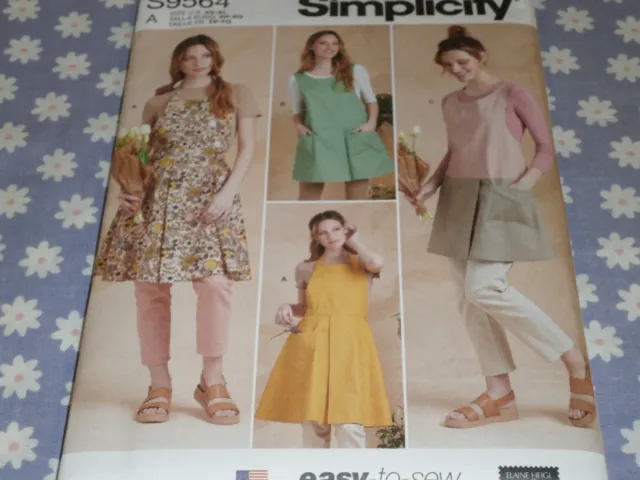 Simplicity  9564 Misses Wrap Around Or Half Aprons Pattern-New Uncut-6-24