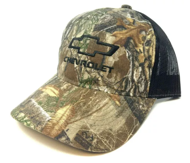 Chevrolet Chevy Logo Realtree Camo Black Mesh Trucker Snapback Hat Cap Outdoor 3