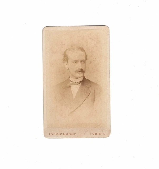 F. Weisbrod Nachfolger CDV Foto Herrenportrait - Frankfurt Main 1870er