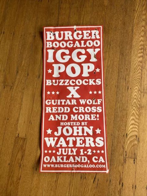 Iggy PopBurger Boogaloo 2017 Double Sided Concert Poster Original Rare  No Bunny