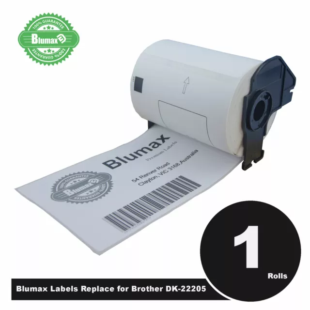 Blumax Compatible Label for Brother DK-22205 White Continuous Paper Roll 62mm