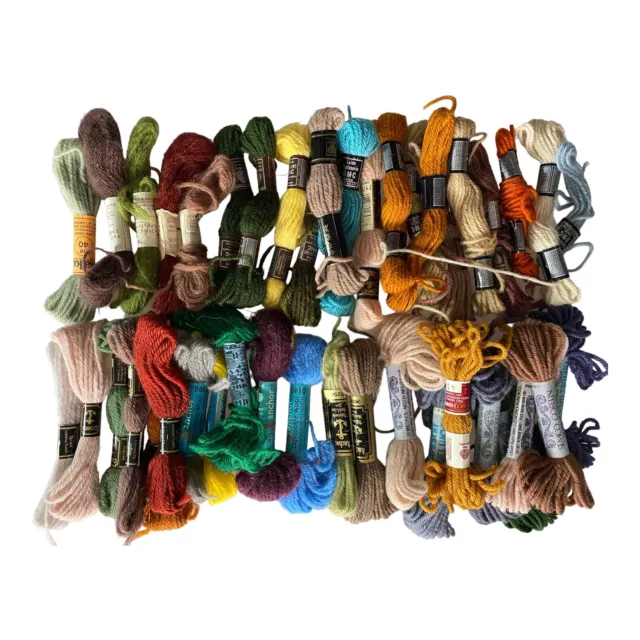 DMC ANCHOR SEMCO Bulk Lot x 56 Skeins tapestry threads 59.39