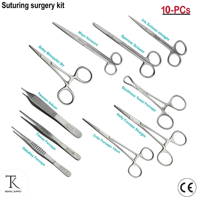 DENTAL MINOR SURGERY Kit Hemostatic Forceps Surgical Instrument Scissor
