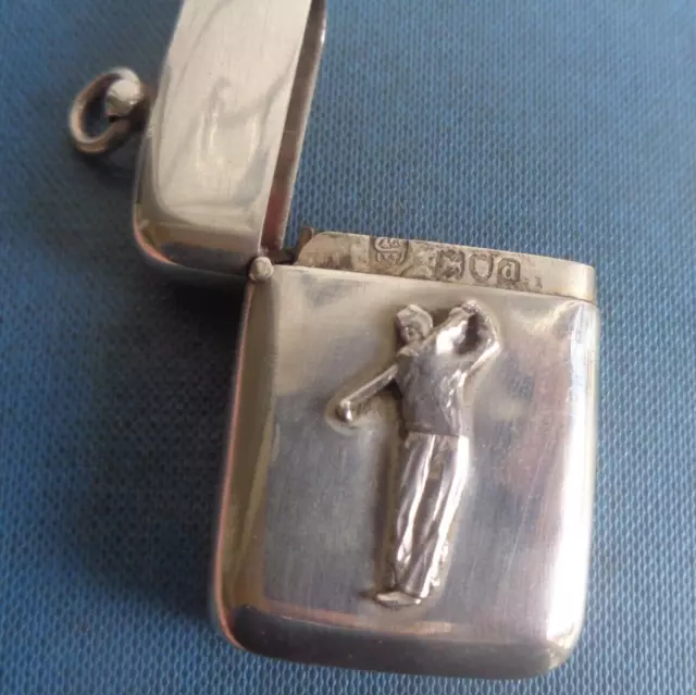 Vittoriano Argento Sterling Golf/Golf Vesta Partita Sicuro - H/M 1899 London