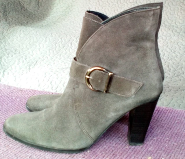 Bottines SAN MARINA daim gris boucles talon 8cm pointure 39 2