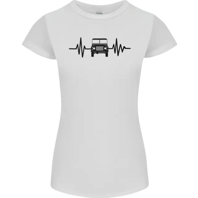 4X4 Heart Beat Pulse Off Road Roading Womens Petite Cut T-Shirt