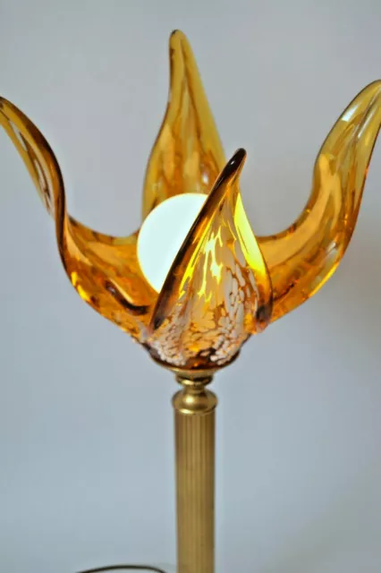 Murano Designer Messinglampe Tischleuchte "GOLDEN FLAME" Lampe