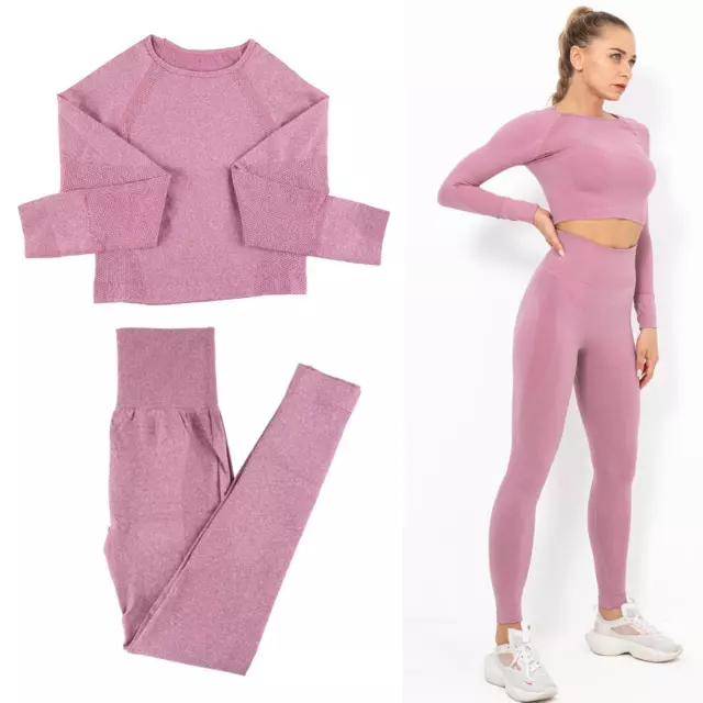 Nahtlose Yoga Outfits Set 2PCS Sport Fitness Crop Top Kleidung für Frauen