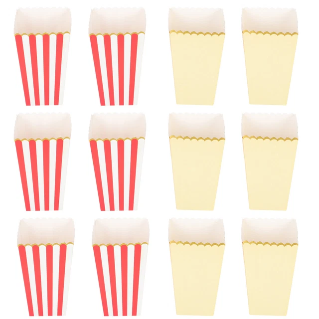 Lot De 240 Sachets à Popcorn Rétro Relaxdays - Rayés Rouge Et Blanc, Sacs En Papier Pour Soirées Cinéma