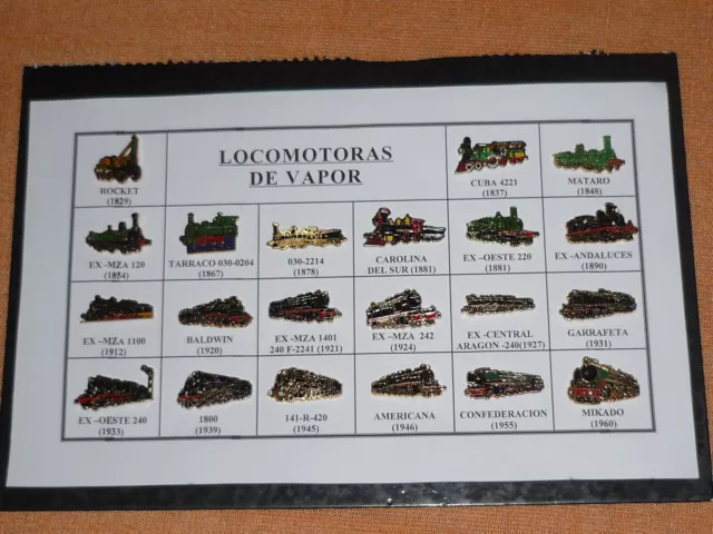 Colección Completa De 21 Pin De Locomotoras De Vapor.