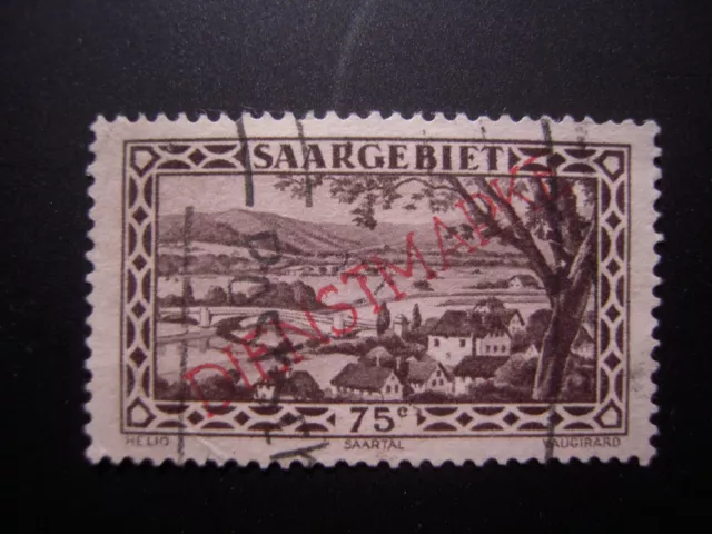 Briefmarken, Saargebiet, Dienst, Nr. 19, 75 C. mit PF VI, gestempelt