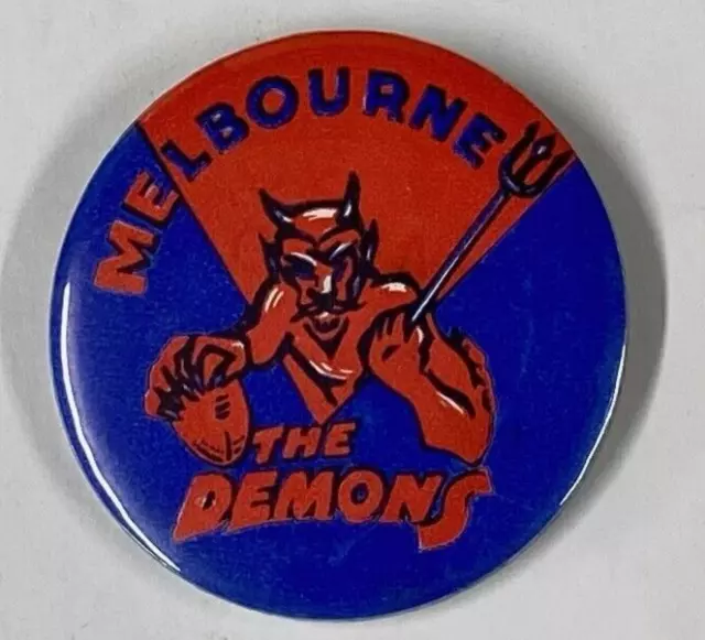 Vfl/Afl Vintage Melbourne Demons Football Club Collectable Tin Badge  Pin