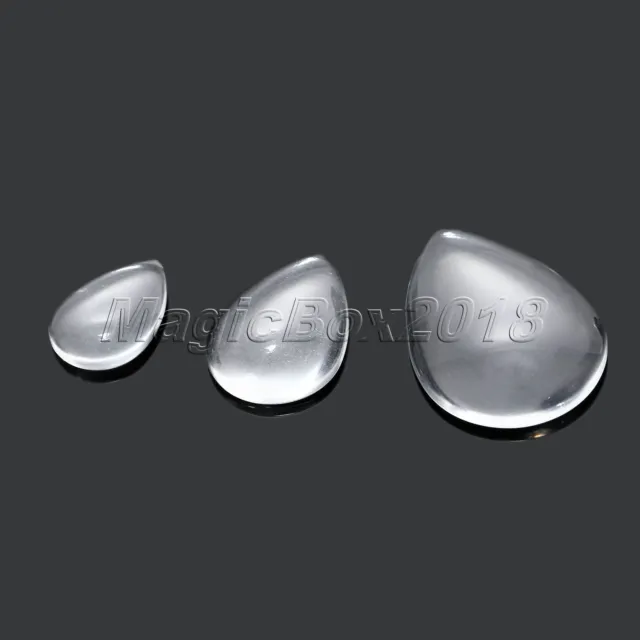 20pc Transparent Teardrop Glass Cabochon Dome Flatback Pendants Jewellery Making