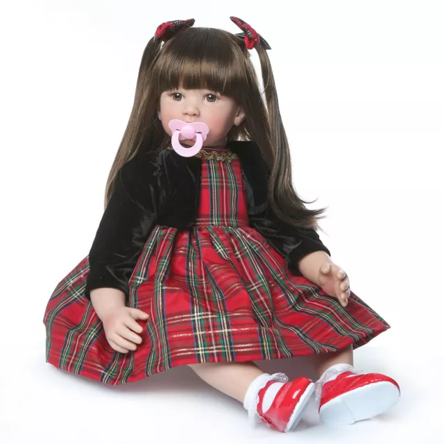 24" Reborn Dolls Baby Soft Vinyl Silicone Handmade Newborn Realistic Xmas Gifts