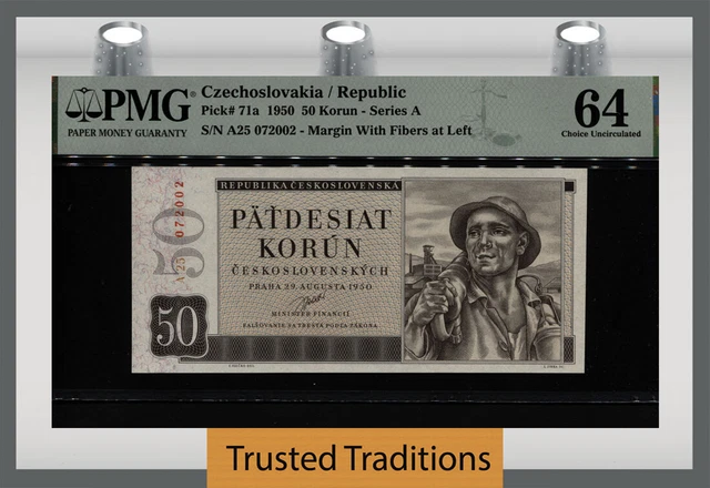 TT PK 71a 1950 CZECHOSLOVAKIA / REPUBLIC 50 KORUN PMG 64 CHOICE UNCIRCULATED