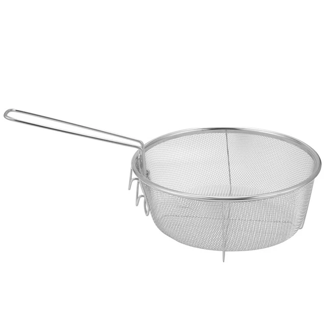 Paquet de 12 coupelles à frites : petit panier à friture inox, panier à frites argent