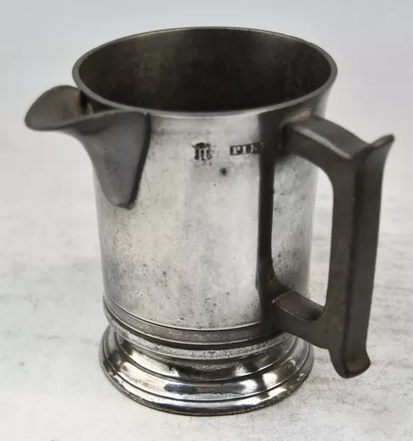 Fine Antique Pewter Pint Tankard Mug Measure Royal Oak Dorking By Acton C19Th