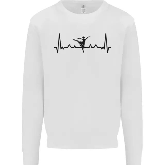 Ballet Dancer ECG Dancing Ballerina Pulse Kids Sweatshirt Jumper